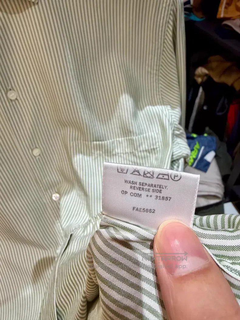 Loro Piana Loro Piana Green Striped Men's Mulberry Silk Long Sleeve S Size US M / EU 48-50 / 2 - 4 Thumbnail