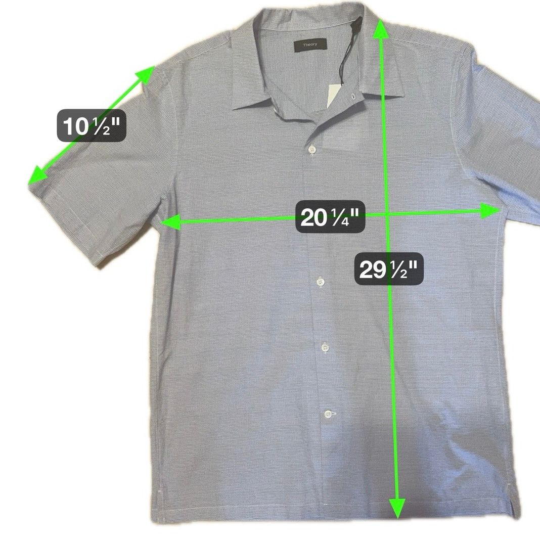 Theory Theory Wyoming SS Breeze Multi Textured Cotton Shirt L NWT Size US L / EU 52-54 / 3 - 6 Thumbnail