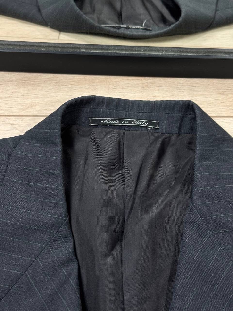 Fendi Vtg Fendi Uomo Pinstripe Suit Jacket Blazer Gray Wool Size 44L - 9 Thumbnail