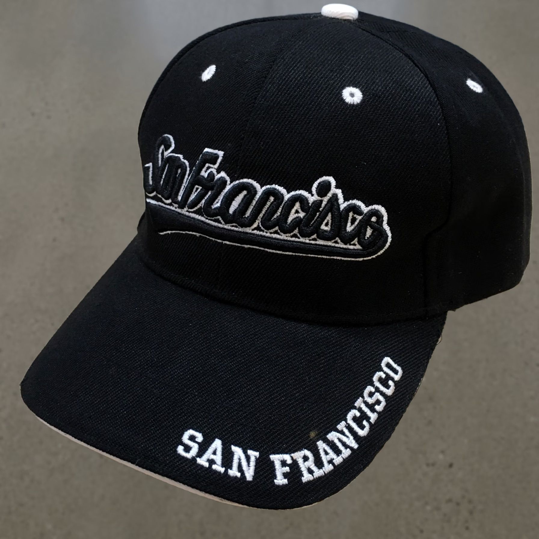 Logo 7 San Francisco Baseball Cap Mens Black OS Adjustable Embroidered Logo Curved Brim Size ONE SIZE - 1 Thumbnail