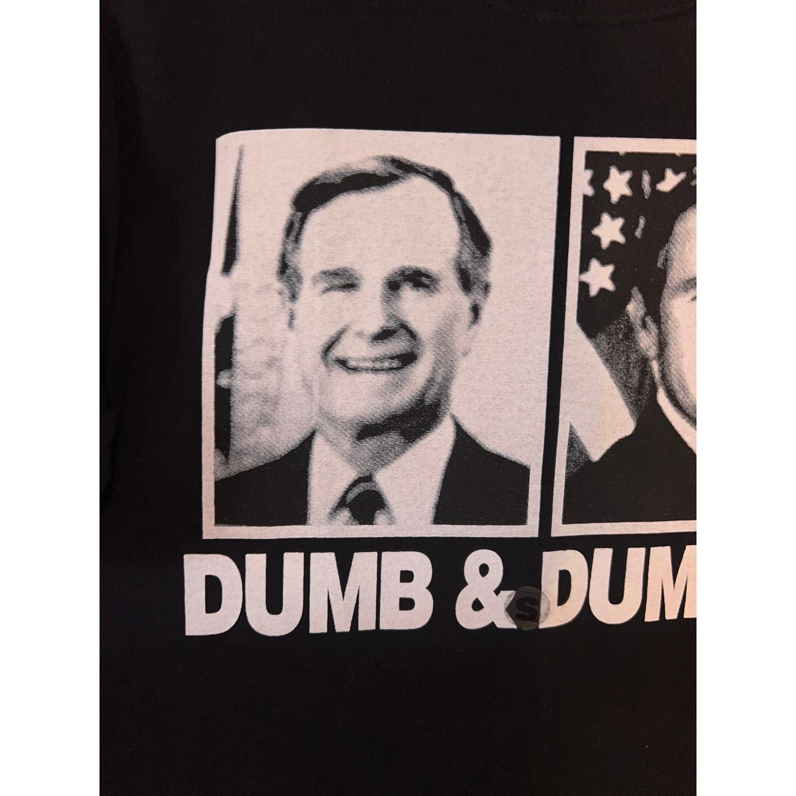 Gildan Vintage Funny Political George Bush Parody Small Black Shirt Size US S / EU 44-46 / 1 - 2 Thumbnail