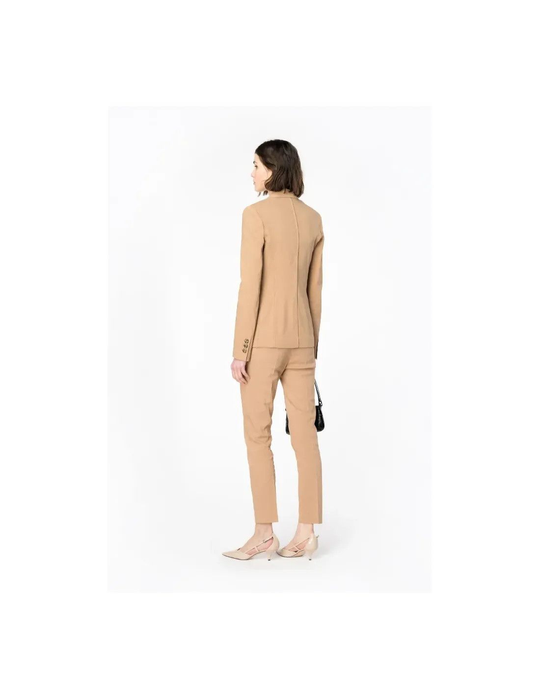 Pinko o1s22i1n0824 Linen Blend Single Breasted Blazer in Brown Size M / US 6-8 / IT 42-44 - 4 Thumbnail