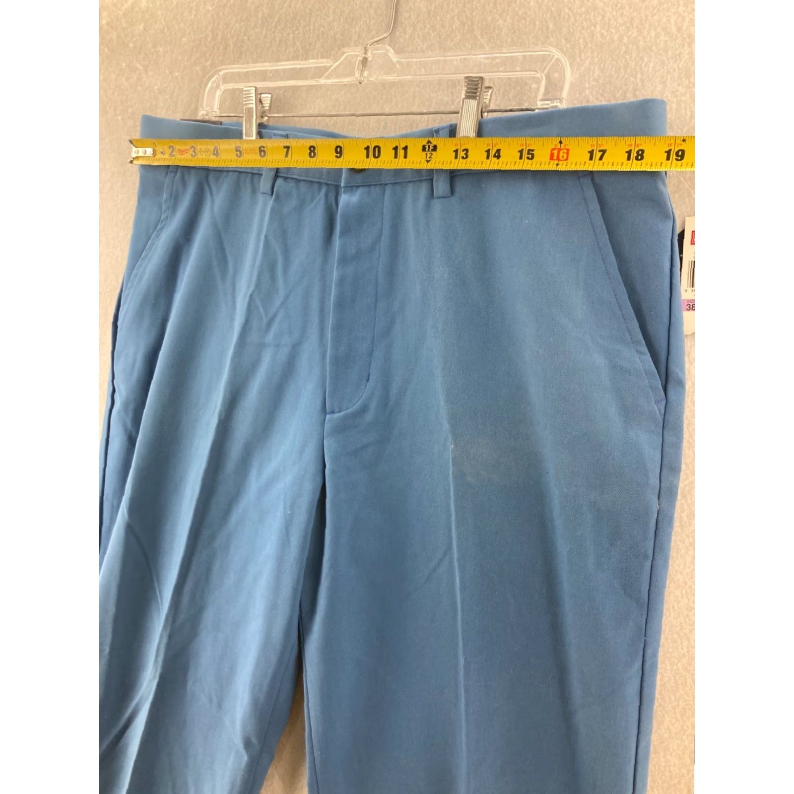 Chaps CHAPS Dress Pants Mens 38x34 Flat Front Blue Cotton Straight Leg Slash Pockets Regular Mens Size US 38 / EU 54 - 2 Thumbnail