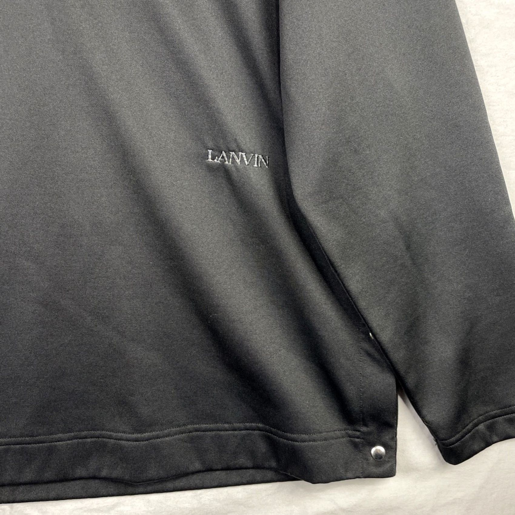 Lanvin Lanvin Sweater Mens XL Tall Black Technical Knit Half Zip Made In Italy Oversize Knit Pullover Striped? Size US XL / EU 56 / 4 - 3 Thumbnail