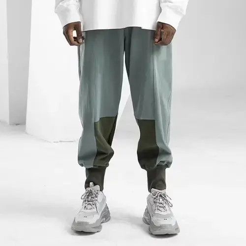 Japanese Brand 20AW Indigo Union Japan Grey Green Patchwork City Joggers Size US 33 - 4 Thumbnail