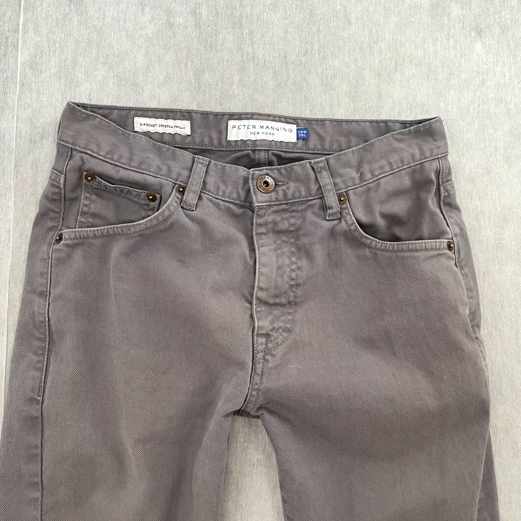 Vintage Peter Manning Pants Adult 28 Gray 5 Pocket Stretch Twills NYC Mens Size US 28 / EU 44 - 3 Thumbnail