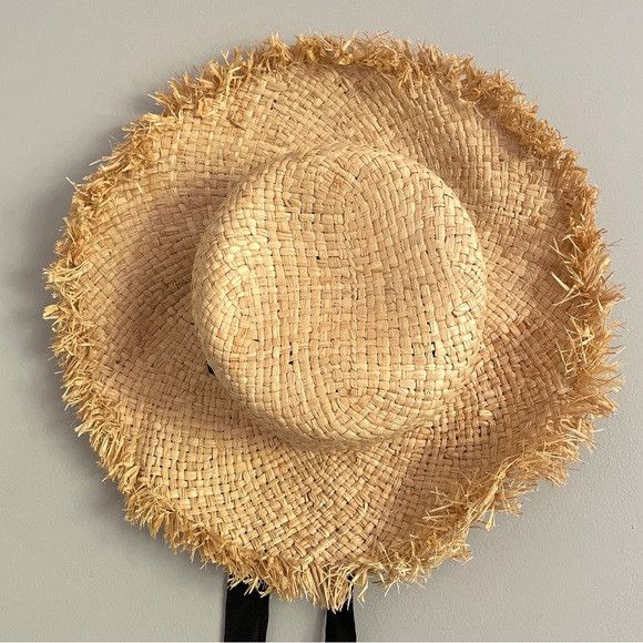 Forever 21 Straw Hat w/ Grosgrain Ribbon Chin Strap - One Size Size ONE SIZE - 7 Thumbnail