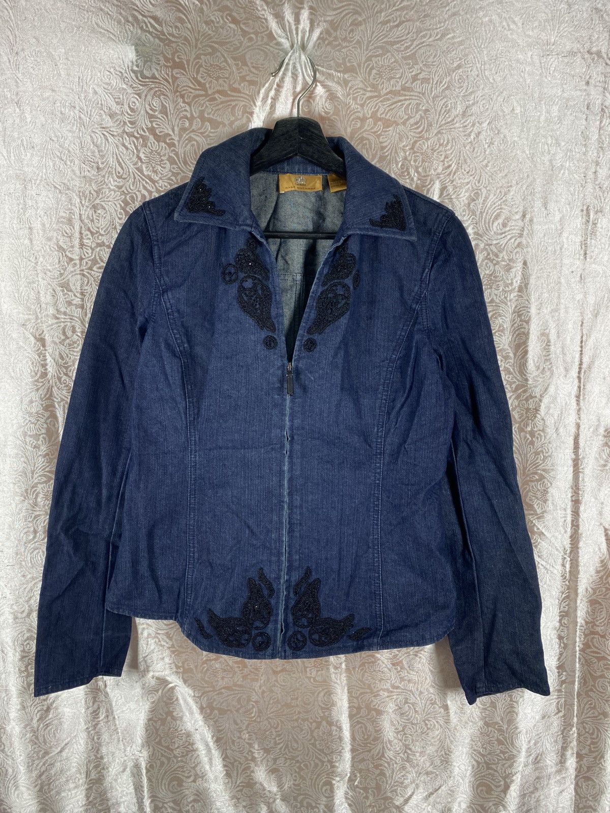Japanese Brand Dana Buchman Denim Embroidered Jacket Vintage Women Classic Size M / US 6-8 / IT 42-44 - 3 Thumbnail