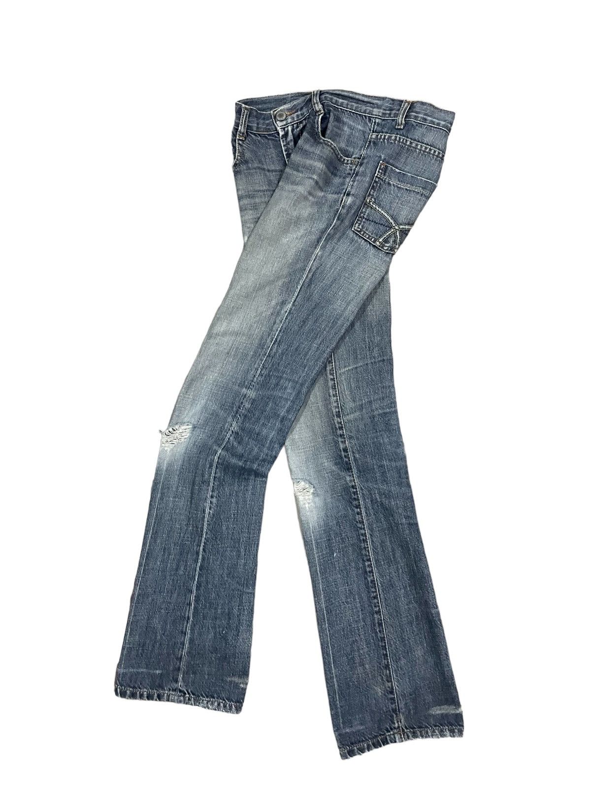 Paul & Joe Vintage Paul & Joe Womenswear Relaxed Flare Distressed Jeans Size 28" / US 6 / IT 42 - 5 Thumbnail