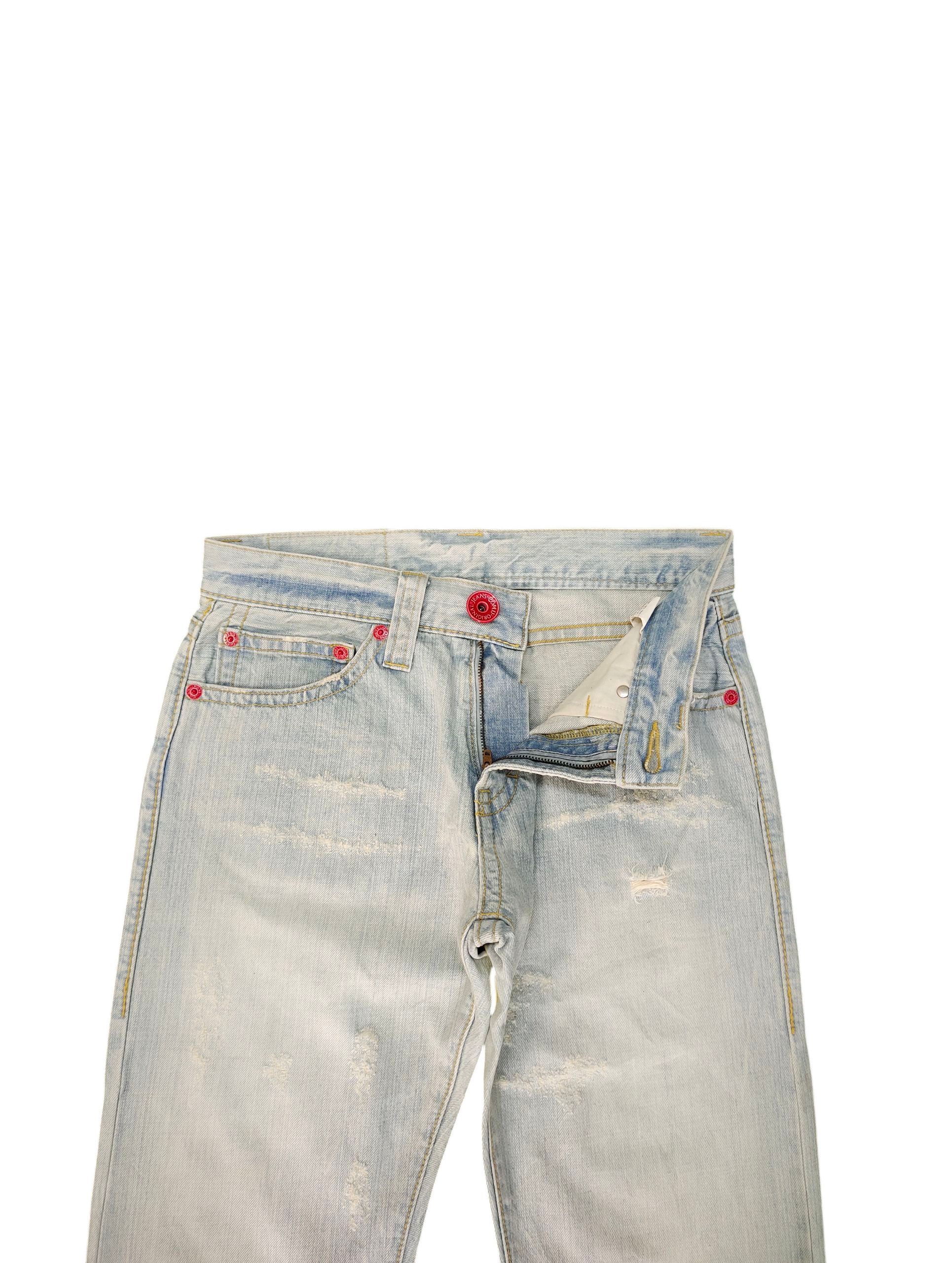 Hysteric Glamour × Undercover Japanese Brand CL Printed Distress Faded Denim Jeans Size US 31 - 10 Thumbnail
