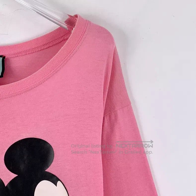 Gucci Gucci Pink Mickey Mouse Printed Cotton Round-neck Short-sl Size S / US 4 / IT 40 - 3 Thumbnail