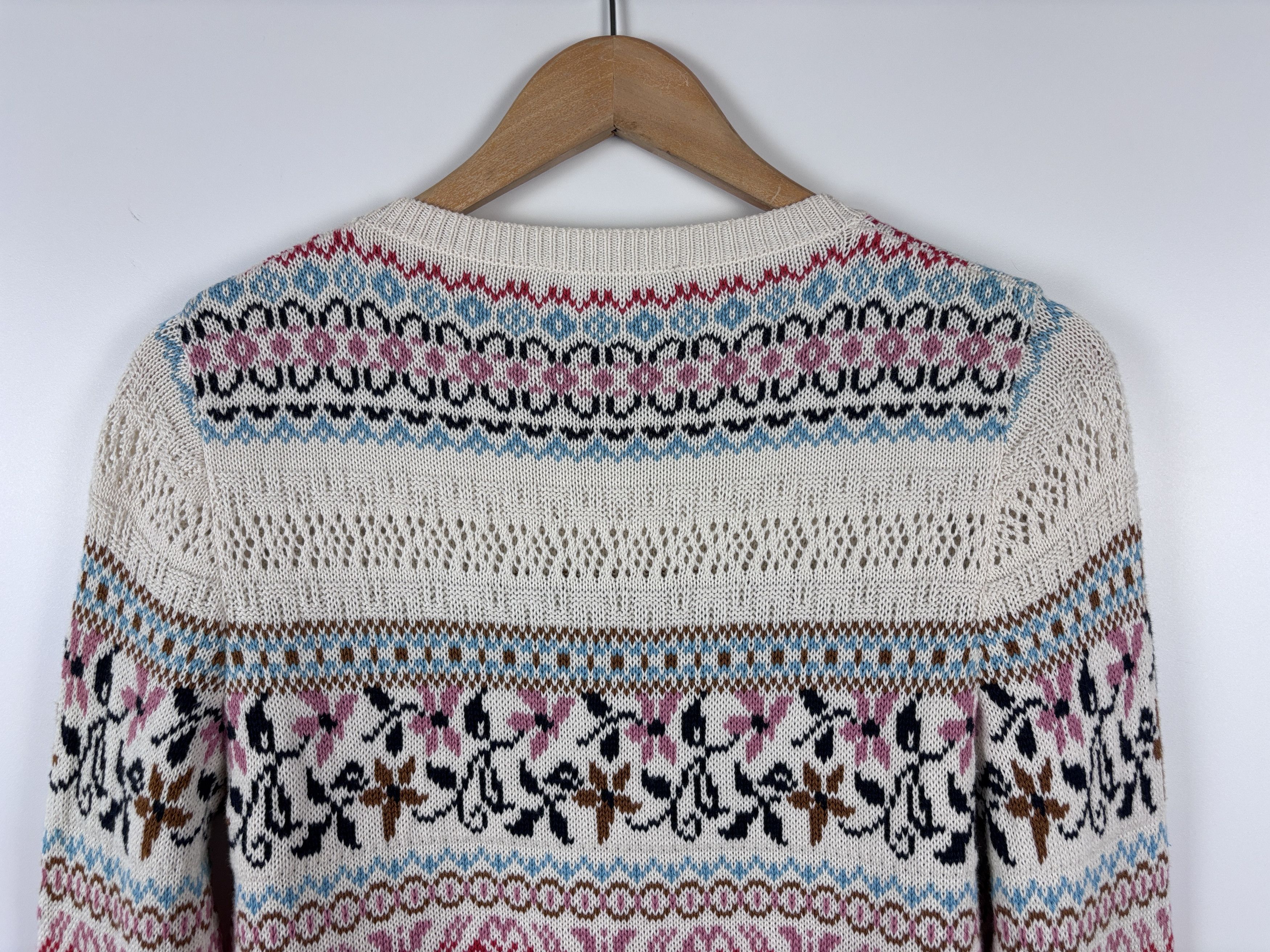 Weekend Max Mara Weekend Max Mara Fair Isle Cotton Knit Sweater Pullover S Size S / US 4 / IT 40 - 6 Thumbnail