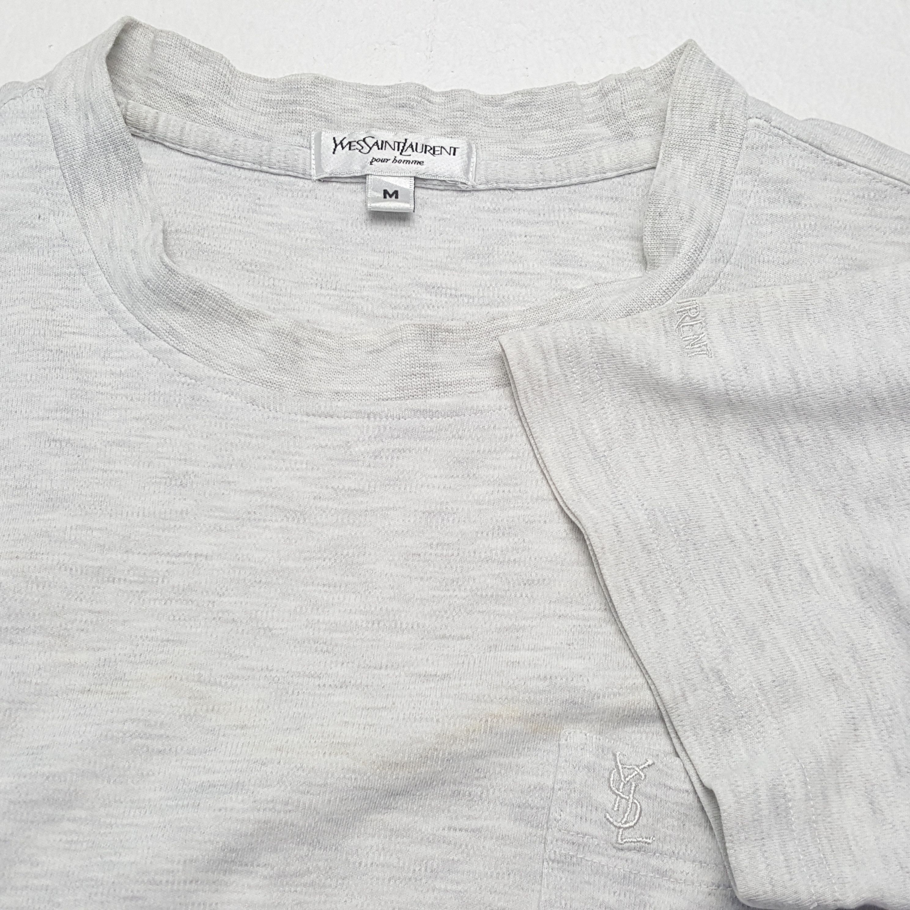 Vintage × Yves Saint Laurent YVES SAINT LAURENT Tshirt Pocket Logo Design Size US L / EU 52-54 / 3 - 7 Thumbnail