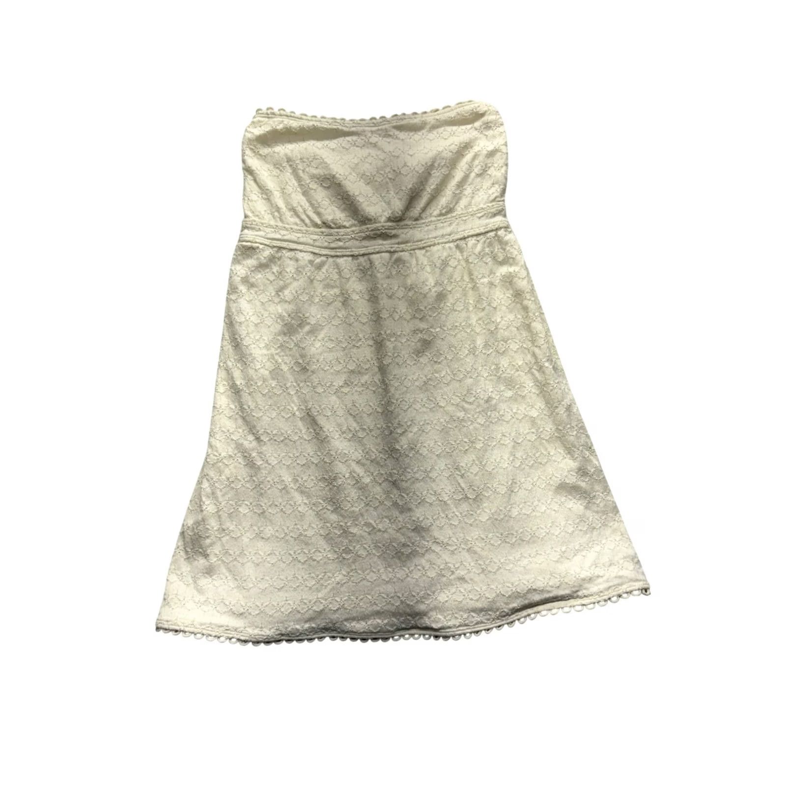 Juicy Couture Juicy Couture Ivory Lace Strapless Dress XL Womens Dress Short Pencil Lace Ivory Scalloped Hem Size XL / US 12-14 / IT 48-50 - 2 Thumbnail