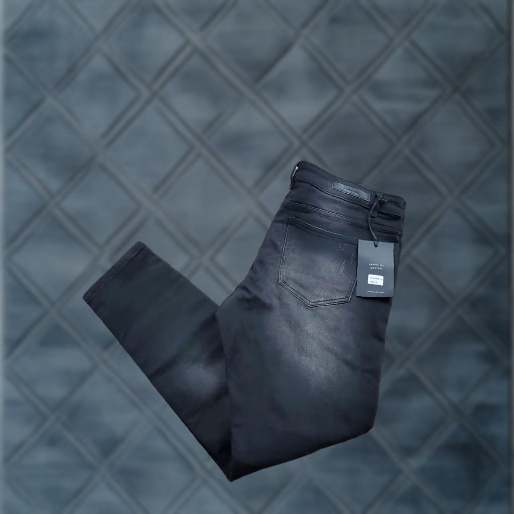 Denime Embellish Jeans Mens 42 Black Patchwork Distressed Skinny Denim Pants NWT Size US 42 / EU 58 - 1 Thumbnail