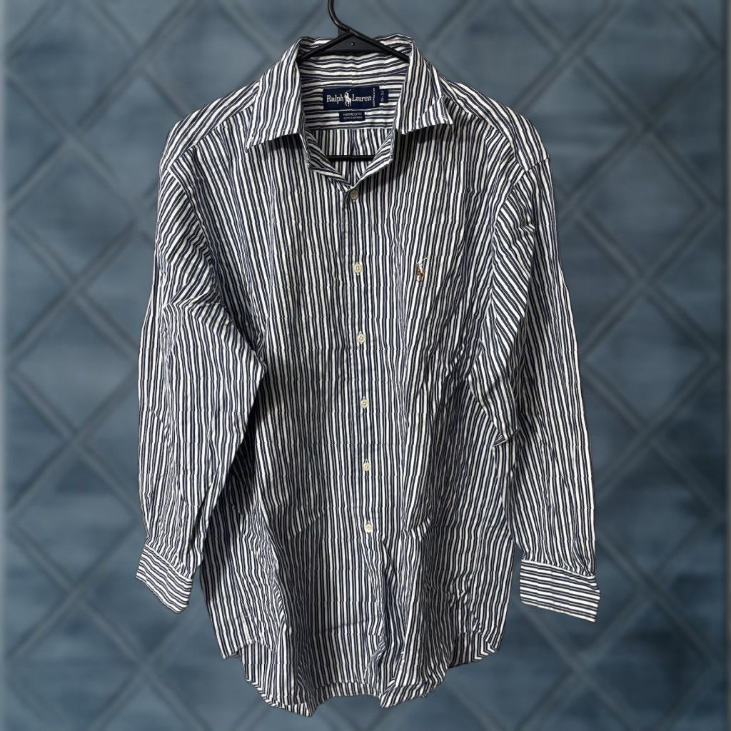 Ralph Lauren Ralph Lauren Dress Shirt Mens Size 16-32 Blue & White Striped Long Sleeve Business Casual Size 42R - 1 Thumbnail
