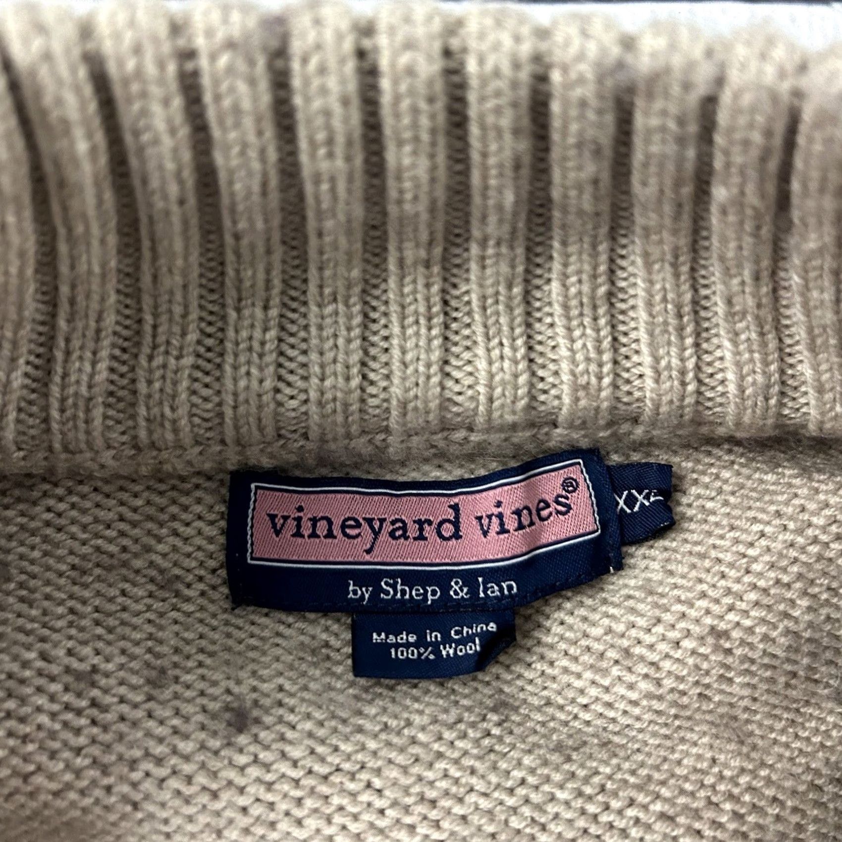 Vineyard Vines Vineyard Vines Sweater Pullover 1/4 Zip 100% Wool Men's XXL Khaki Beige Shirt Mens Brawn? Size US XXL / EU 58 / 5 - 2 Thumbnail