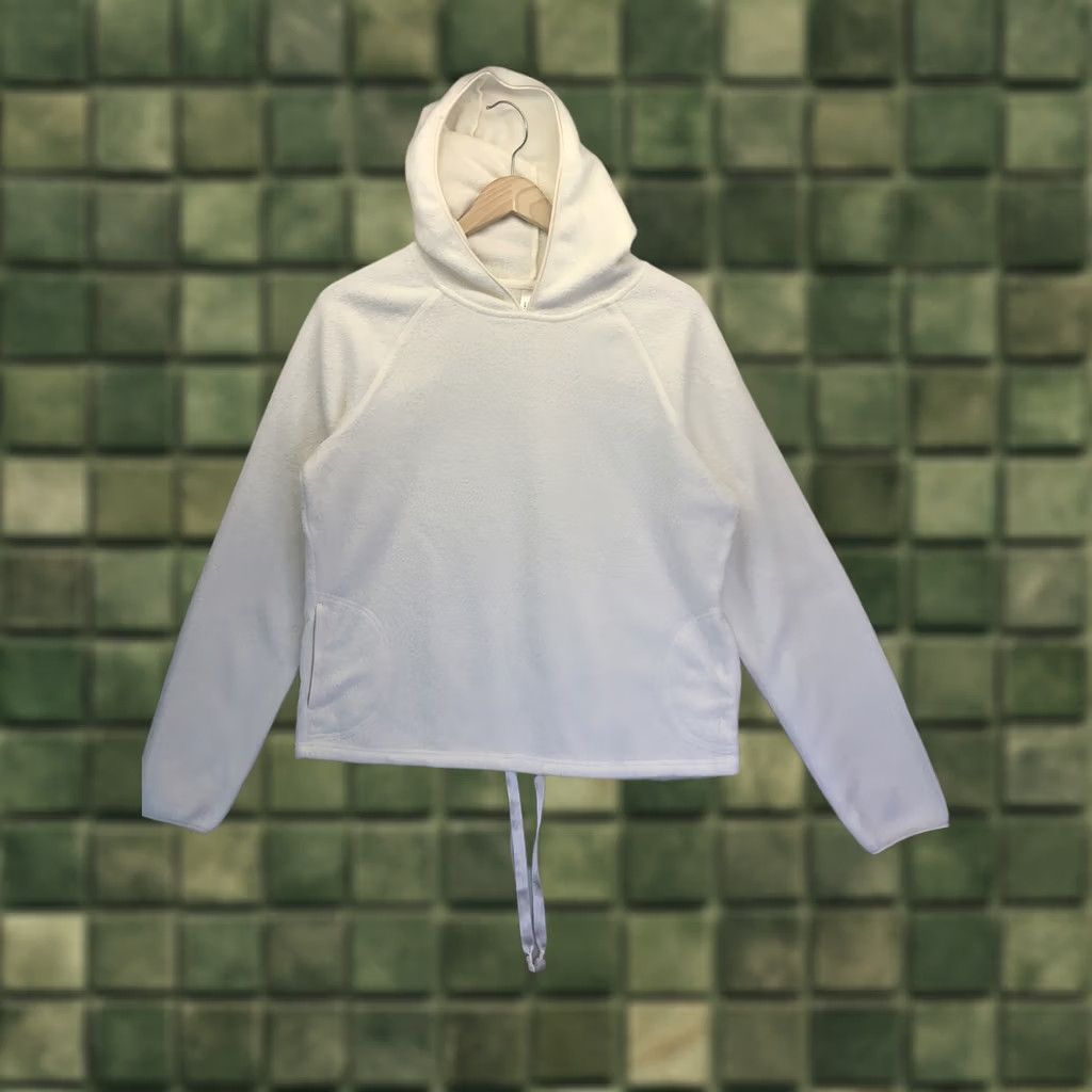 Gap Gap Body Women's Hoodie M Ivory Fleece Drawstring Pullover, 100% Cotton/Polyester, Ribbon -256 Size M / US 6-8 / IT 42-44 - 1 Thumbnail