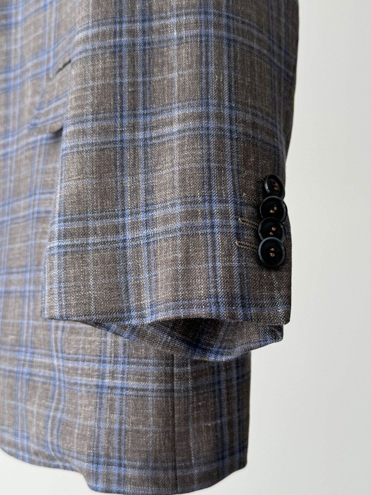 Canali Canali Kei Wool, Silk & Linen Two Button Sport Grey Jacket Size 42R - 4 Thumbnail