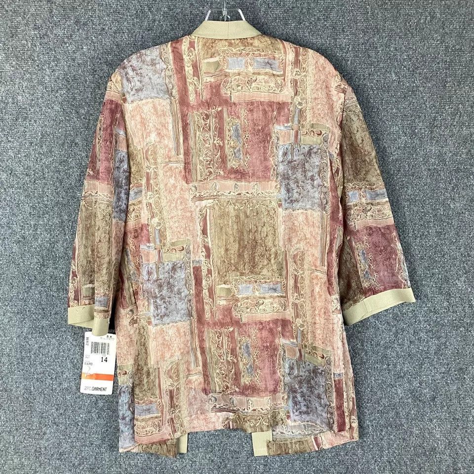 Vintage R&M Richards Dress Women's 14 Floral Cardigan Neckless NWD Size XL / US 12-14 / IT 48-50 - 9 Thumbnail