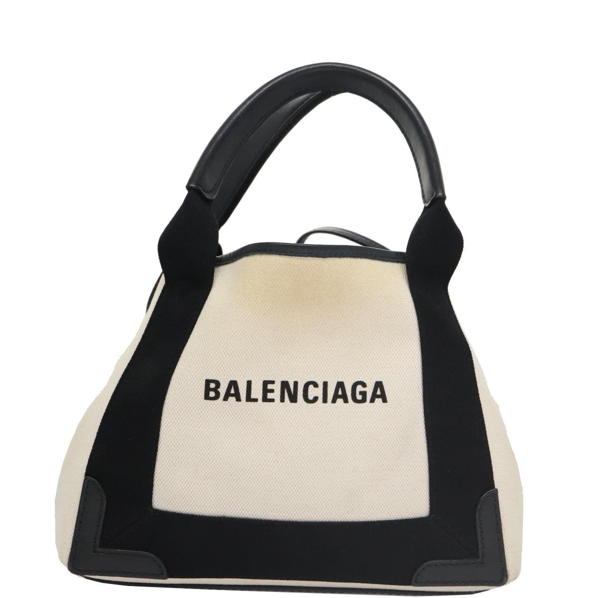 Balenciaga Navy Cabas White Canvas Tote Bag (Pre-Owned) Size ONE SIZE - 1 Thumbnail