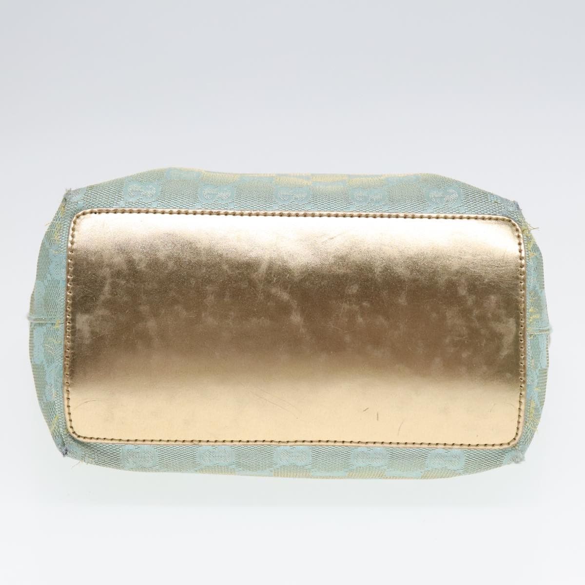 Gucci GUCCI GG Canvas Tote Bag Light Blue Gold 002 002 Size ONE SIZE - 8 Thumbnail