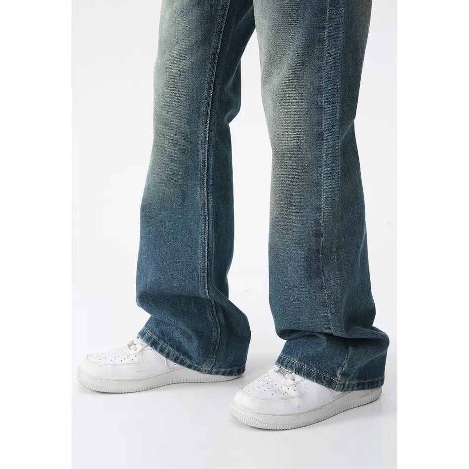 Japanese Brand Retro loose micro flared straight leg jeans Size US 32 / EU 48 - 3 Thumbnail