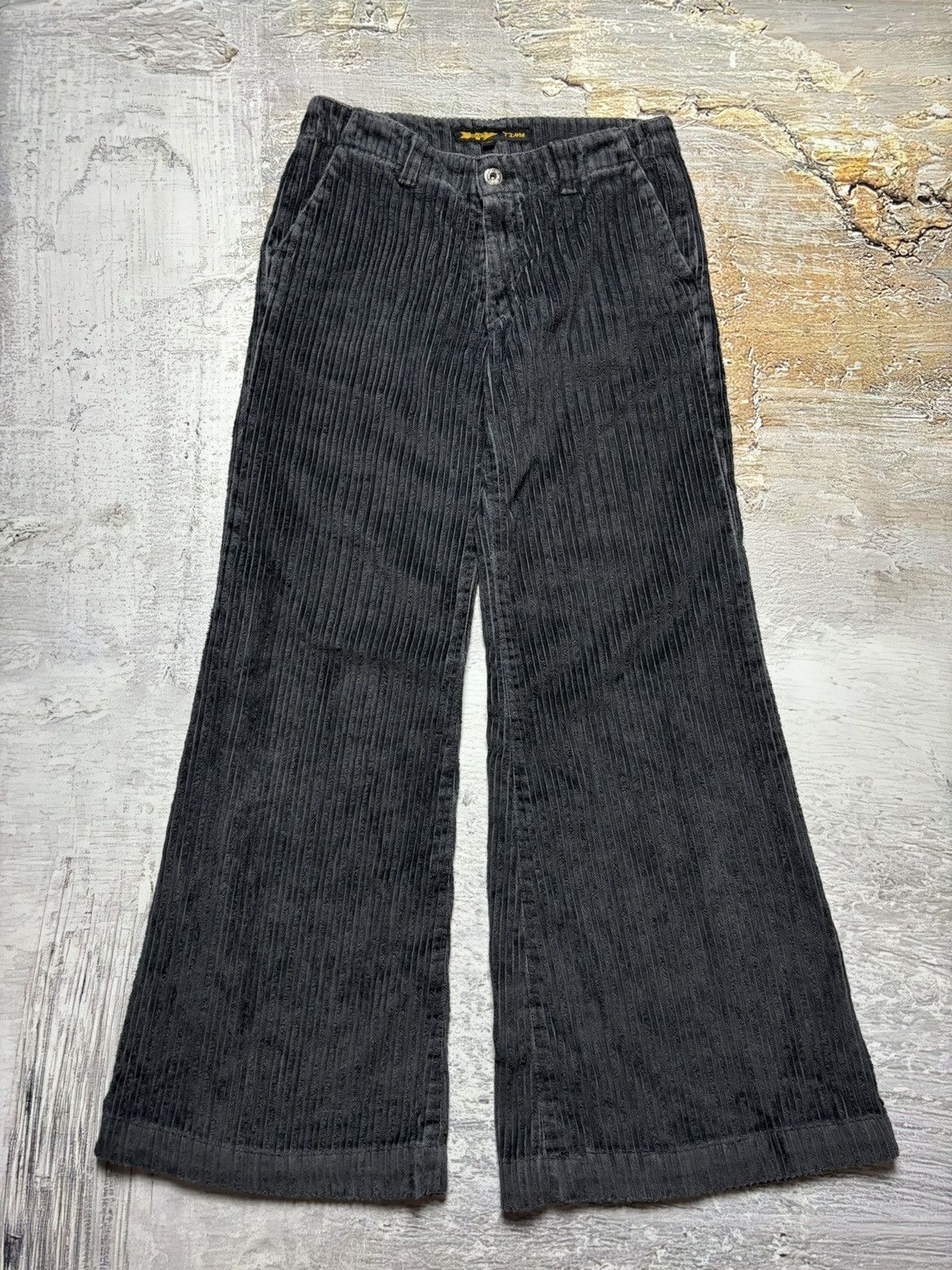 Flared velvet vintage wide pants