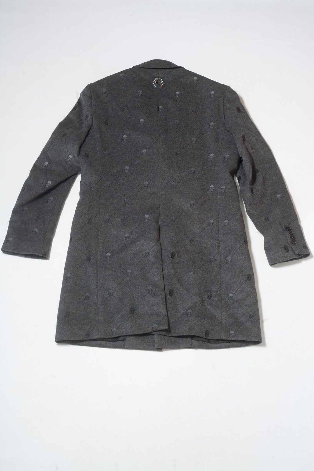 Philipp Plein PHILIPP PLEIN Monogram Embossed Skull Wool Coat Size US L / EU 52-54 / 3 - 18 Thumbnail
