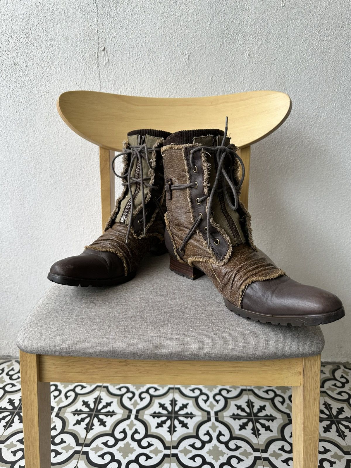 BUFFALO BOBS 2009 Buffalo Bobs double layered leather combat boots Size US 9.5 / EU 42-43 - 19 Thumbnail