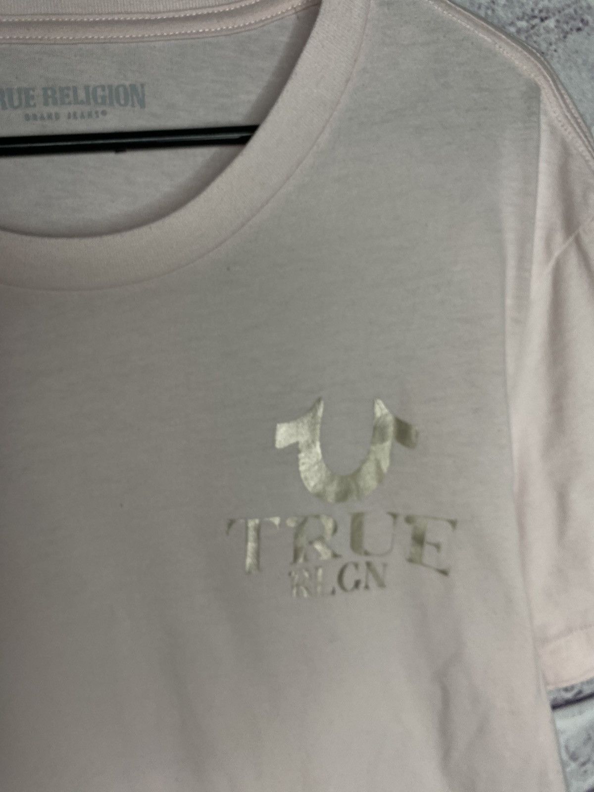True Religion MENS True Religion Vintage Overprint Logo Pink Tee Y2K Size US M / EU 48-50 / 2 - 2 Thumbnail