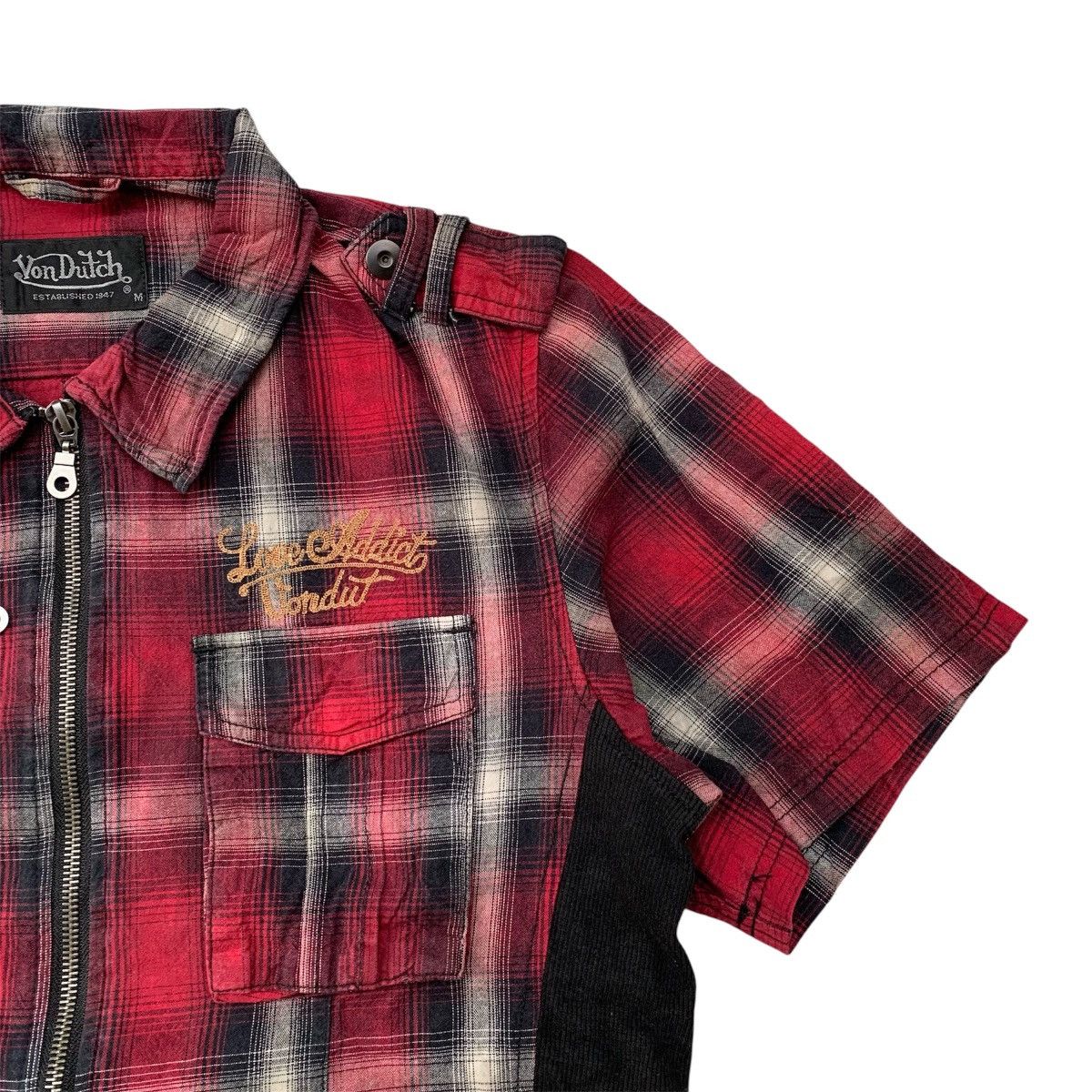 Japanese Brand × Von Dutch Von Dutch Embroidered Ziper Flanel Shirt🏁 Size US M / EU 48-50 / 2 - 5 Thumbnail
