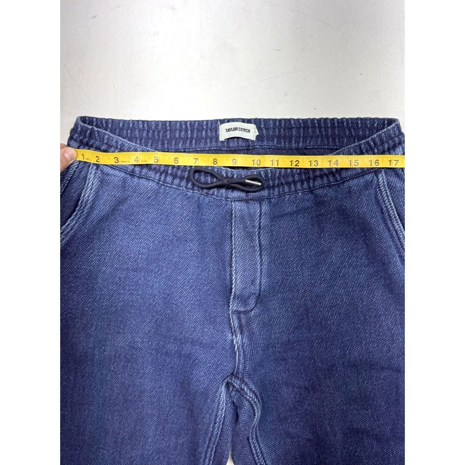 Taylor Stitch Taylor Stitch Apres Pants Men L Blue Sashiko Drawstring Pockets Size US 33 - 2 Thumbnail