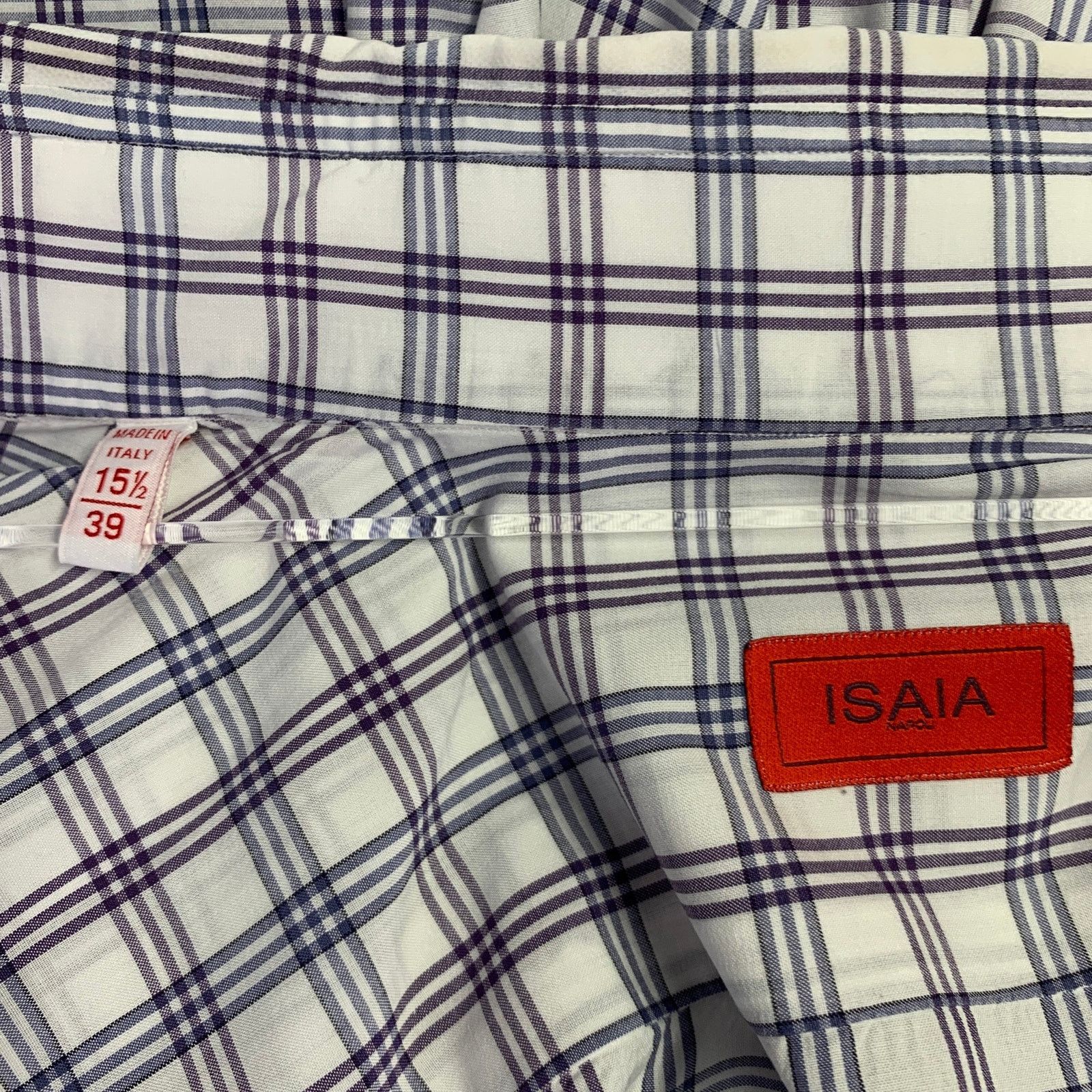 Isaia Multi Color Plaid Cotton Spread Collar Long Sleeve Shirt Size US M / EU 48-50 / 2 - 5 Thumbnail