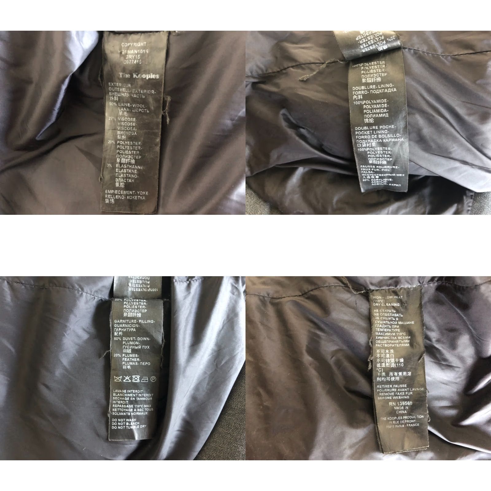 The Kooples The Kooples Sport Jacket Mens Full Zip Quilted Down Wool Hooded M Gray Size US M / EU 48-50 / 2 - 10 Thumbnail
