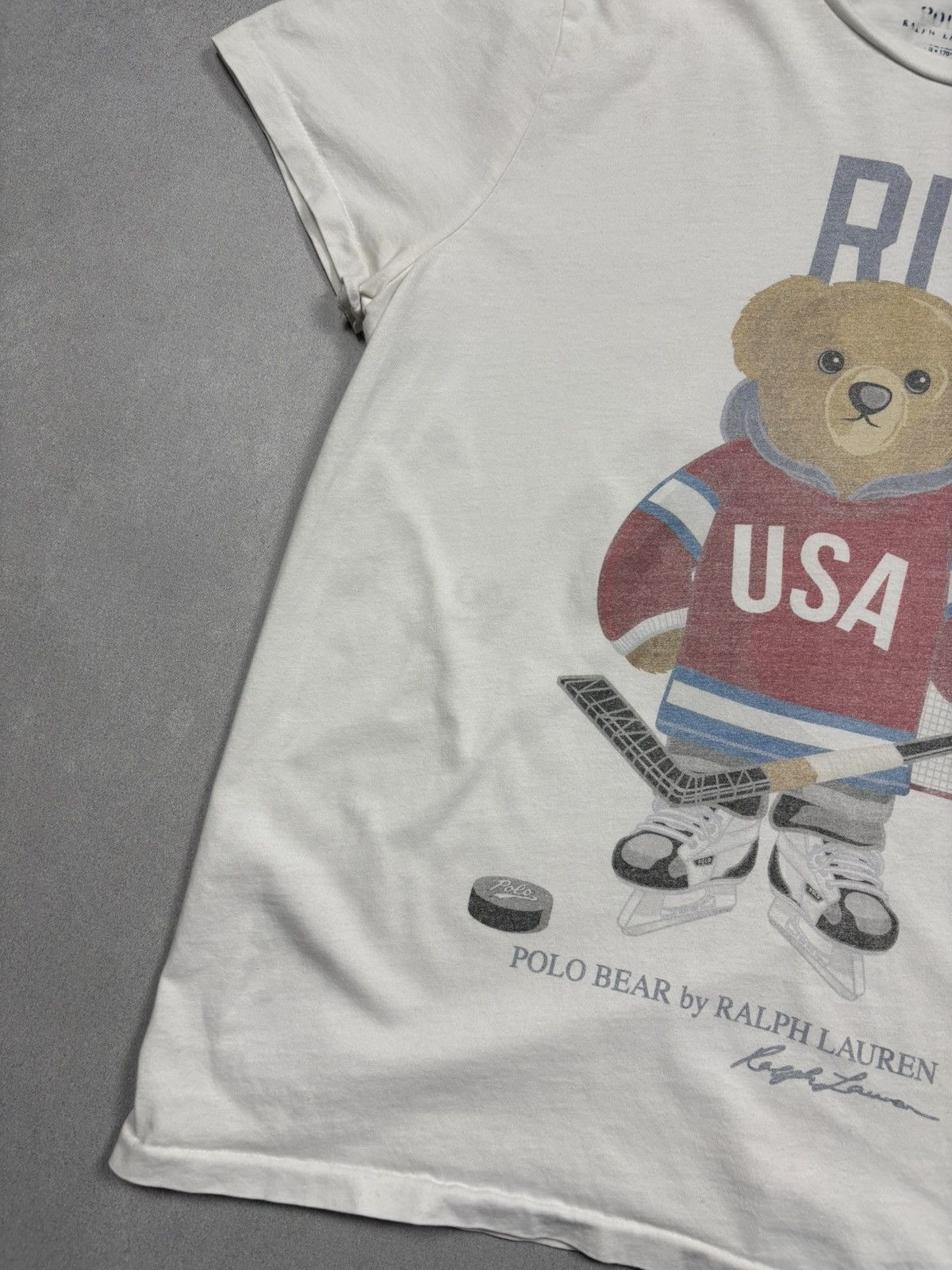 Polo Ralph Lauren Polo Ralph Lauren Polo Bear USA RL Hockey Tee White S Y2K Size US S / EU 44-46 / 1 - 4 Thumbnail