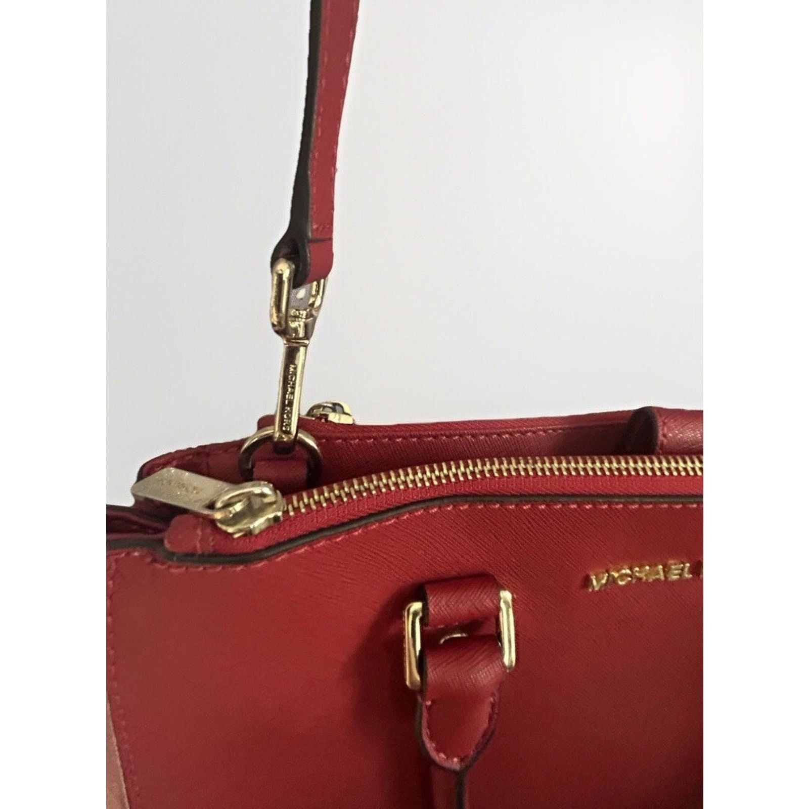 Michael Kors Michael Kors Sutton Red Satchel Saffiano Leather Handle Bag Size ONE SIZE - 20 Thumbnail