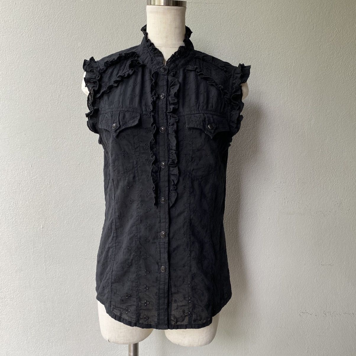 Japanese Brand Parasuco Denim Legend Y2K Punk Sleeveless fitted top Size S / US 4 / IT 40 - 1 Thumbnail