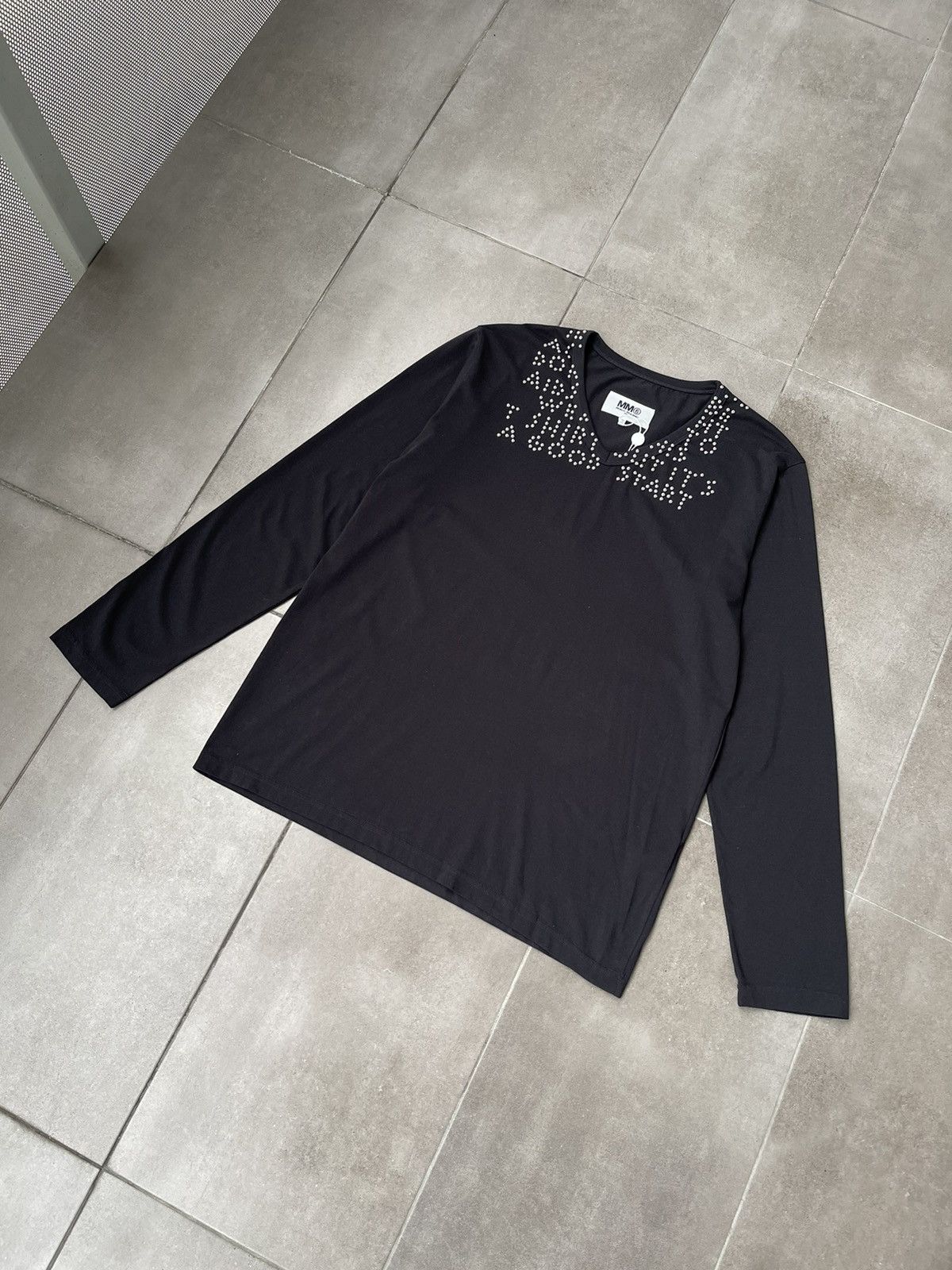 Maison Margiela !DS! SS22 Maison Margiela Studded Black Longsleeve T-Shirt Size US M / EU 48-50 / 2 - 11 Thumbnail
