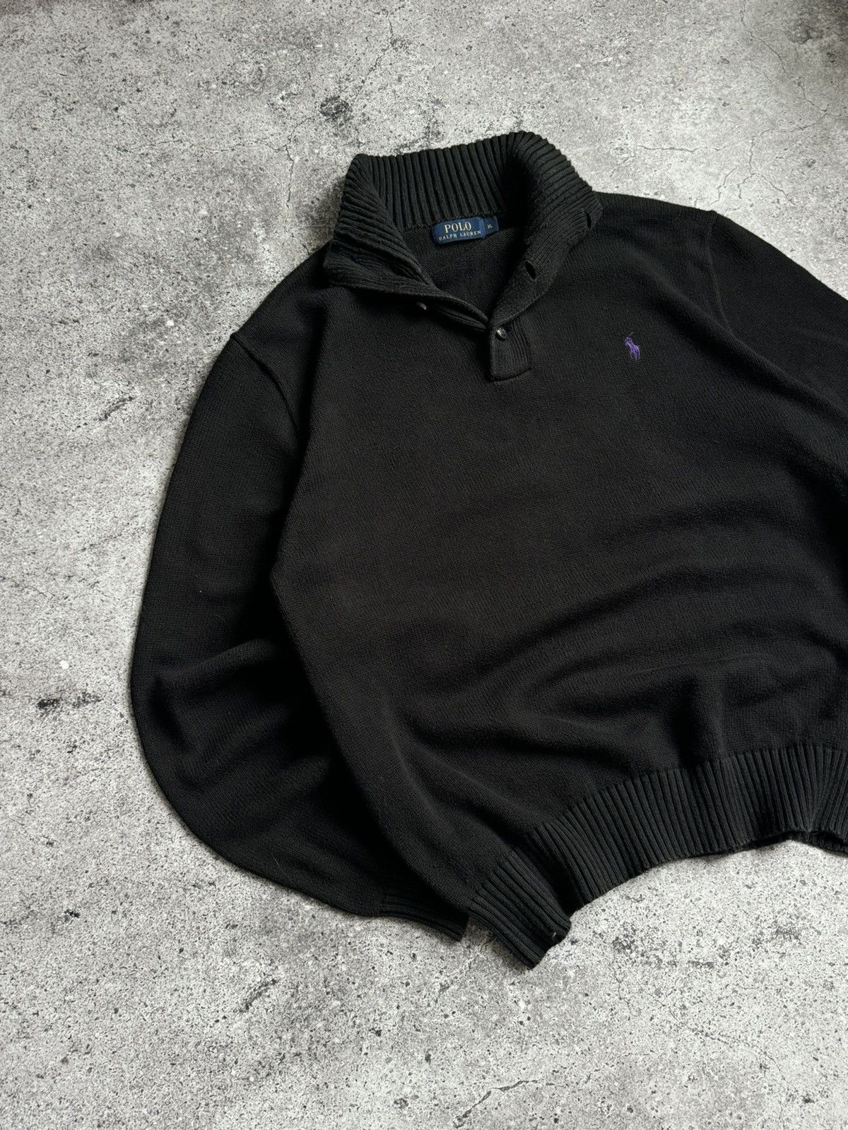 Polo Ralph Lauren × Vintage Vintage Polo Ralph Lauren 1/3 classic knitted sweater Size US XL / EU 56 / 4 - 3 Thumbnail