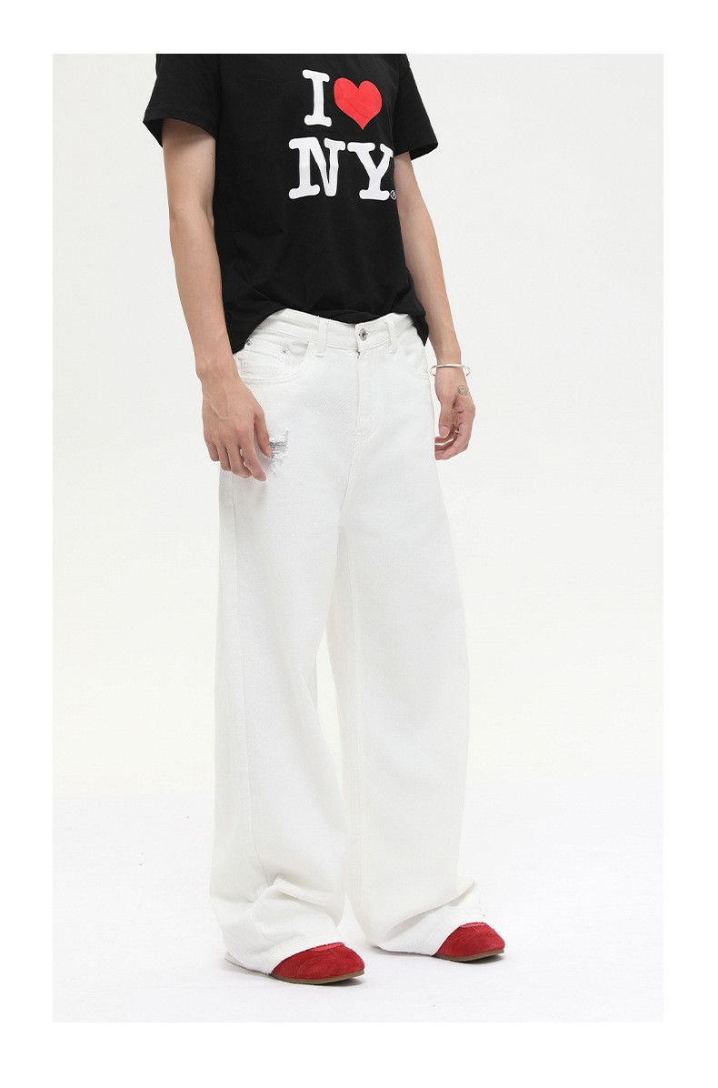 Japanese Brand × Jean Japanese retro distressed loose casual wide-leg jeans Size US 32 / EU 48 - 2 Thumbnail