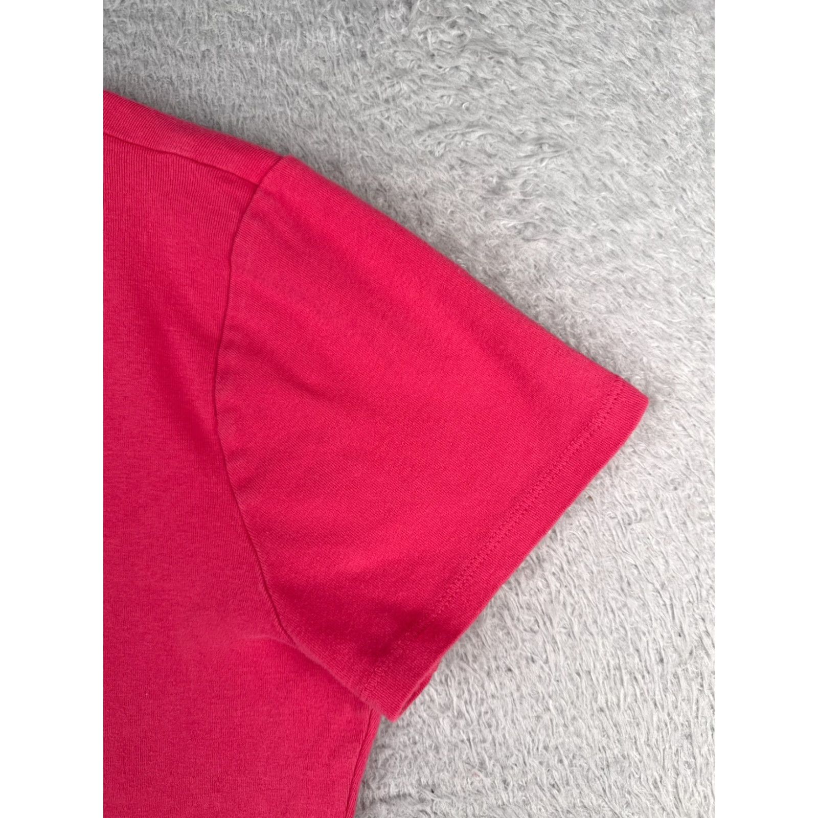 Tommy Hilfiger Tommy Hilfiger Pink Cotton V-Neck Shirt Women's XL Short Sleeve Casual Designer Size XL / US 12-14 / IT 48-50 - 2 Thumbnail