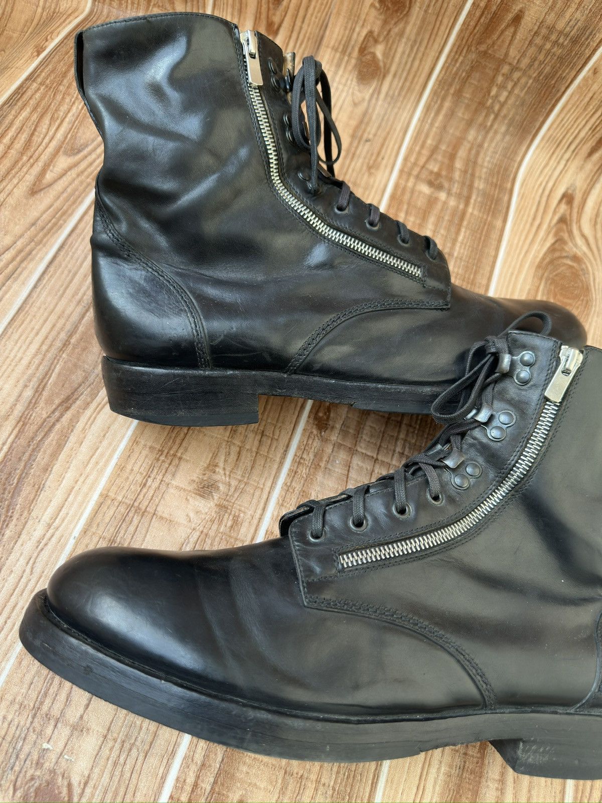 Barneys New York × Officine Creative Officine Creative x Barneys New York Black ZipUp Combat Boot Size US 11 / EU 44 - 12 Thumbnail