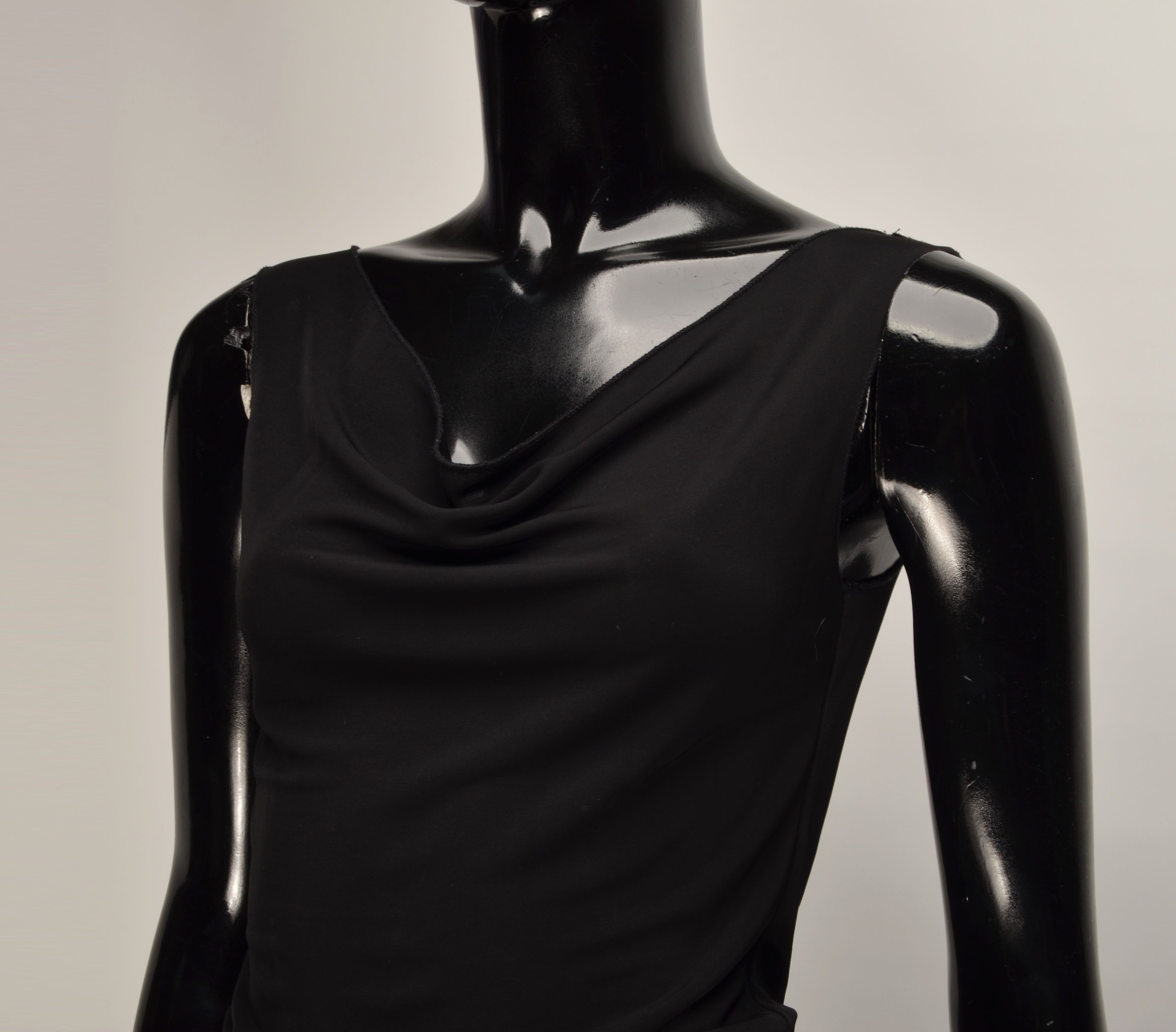 Other Vintage Germano Zama Y2K Glam Black Draped Top Size M / US 6-8 / IT 42-44 - 2 Thumbnail
