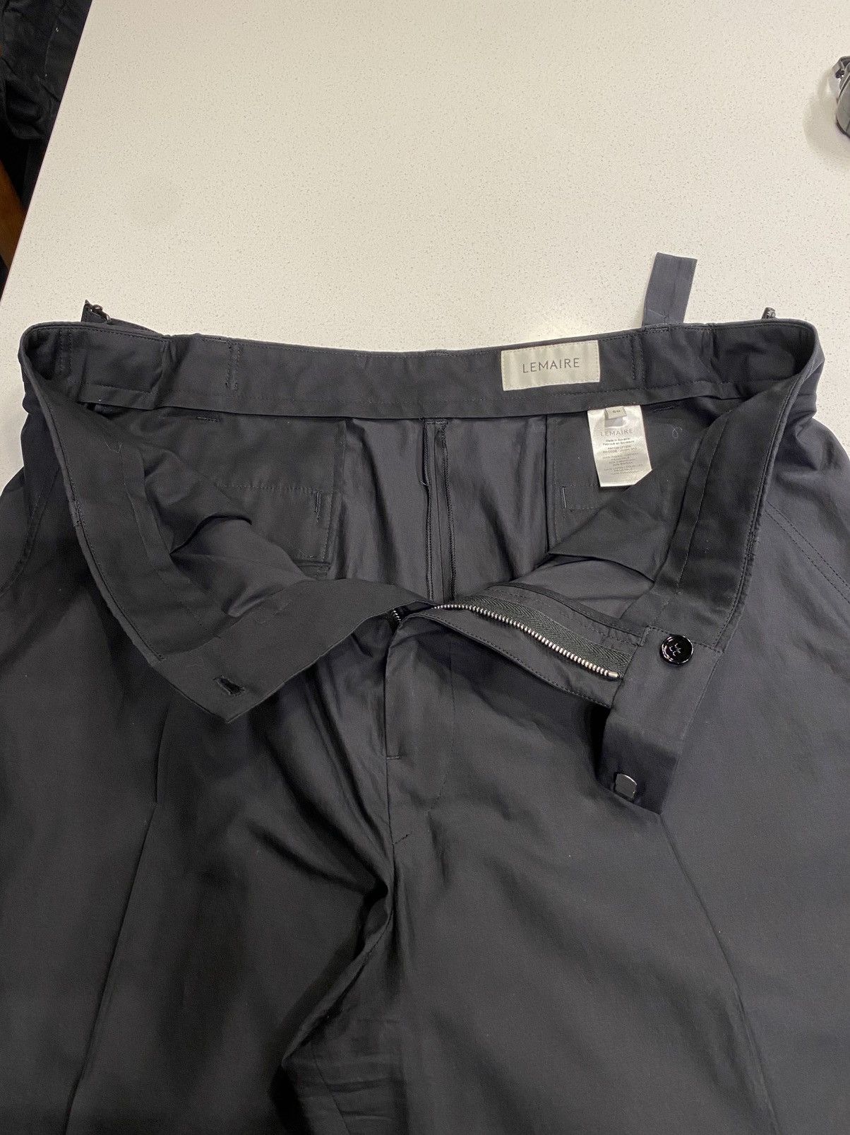 Lemaire Black carrot cotton/silk pants Size US 34 / EU 50 - 6 Thumbnail