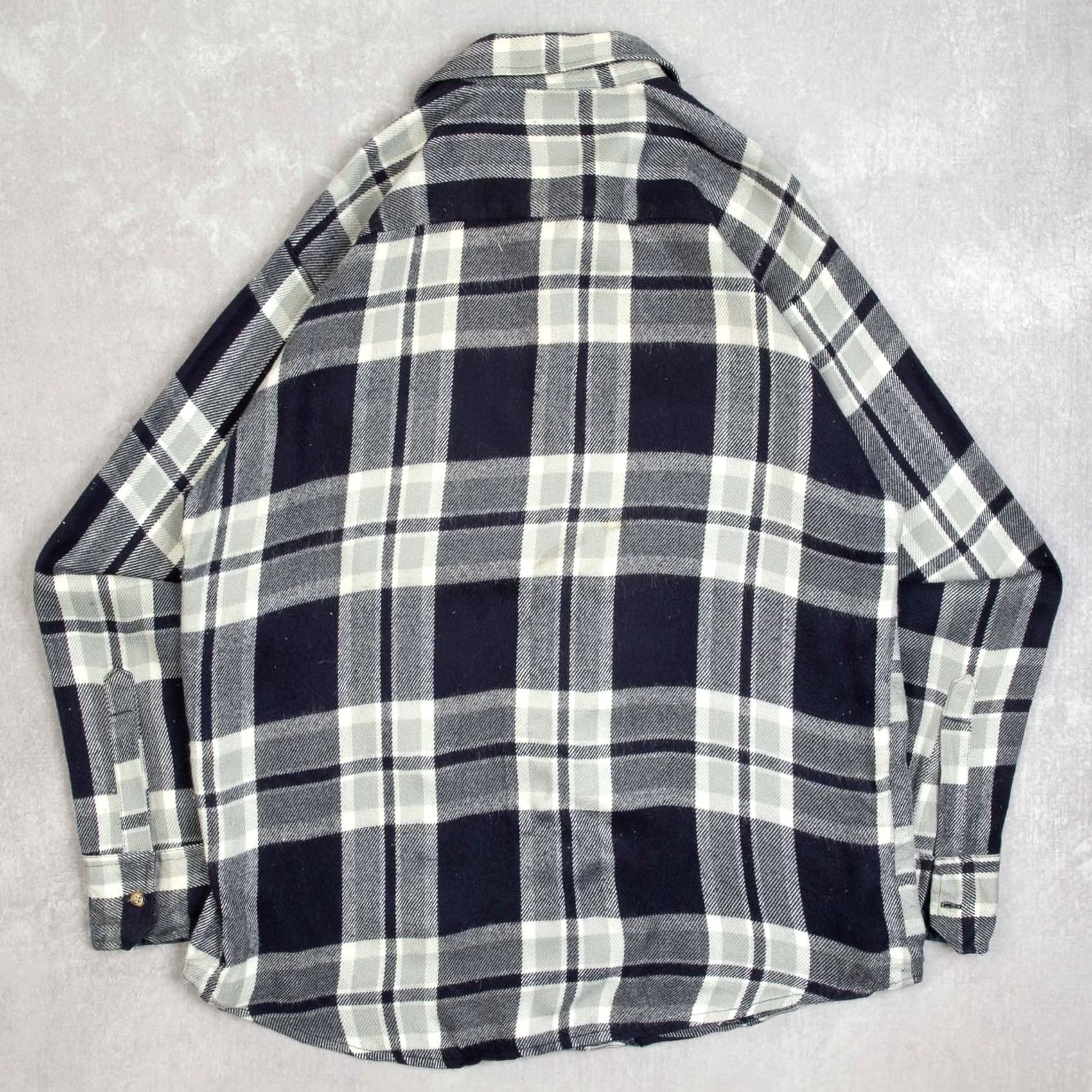 Sears VINTAGE Sears Shirt Large Men's Blue Checked Plaid 1990s Wool Style Size US L / EU 52-54 / 3 - 2 Thumbnail
