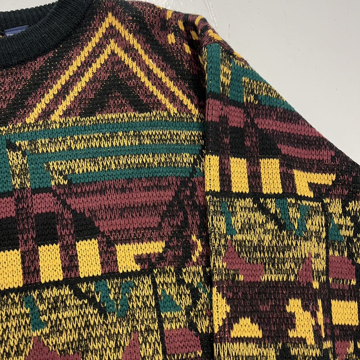 Other Vintage 90s Atlantic Traders Black Geometric Pattern Sweater Size US L / EU 52-54 / 3 - 2 Thumbnail