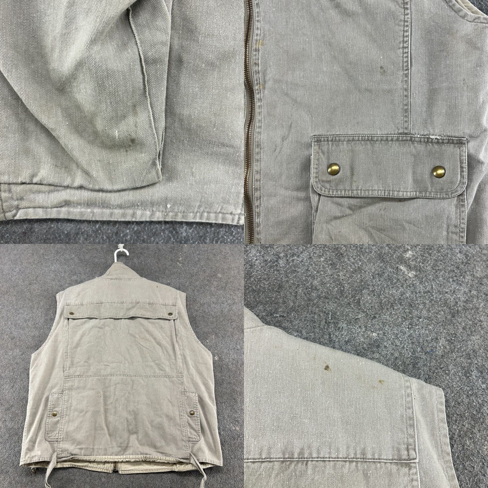 Eddie Bauer VINTAGE Eddie Bauer Vest Mens XL Beige Cotton Utility Pockets 90s Down Zip Pockets Military 90s Mens Size US XL / EU 56 / 4 - 8 Thumbnail