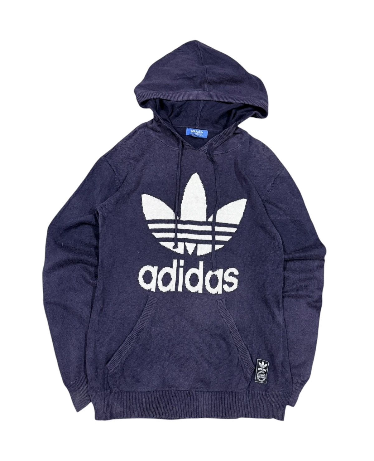 Adidas Adidas Trefoil Big Logo Knitweat Pullover Hoodies Size US S / EU 44-46 / 1 - 1 Thumbnail