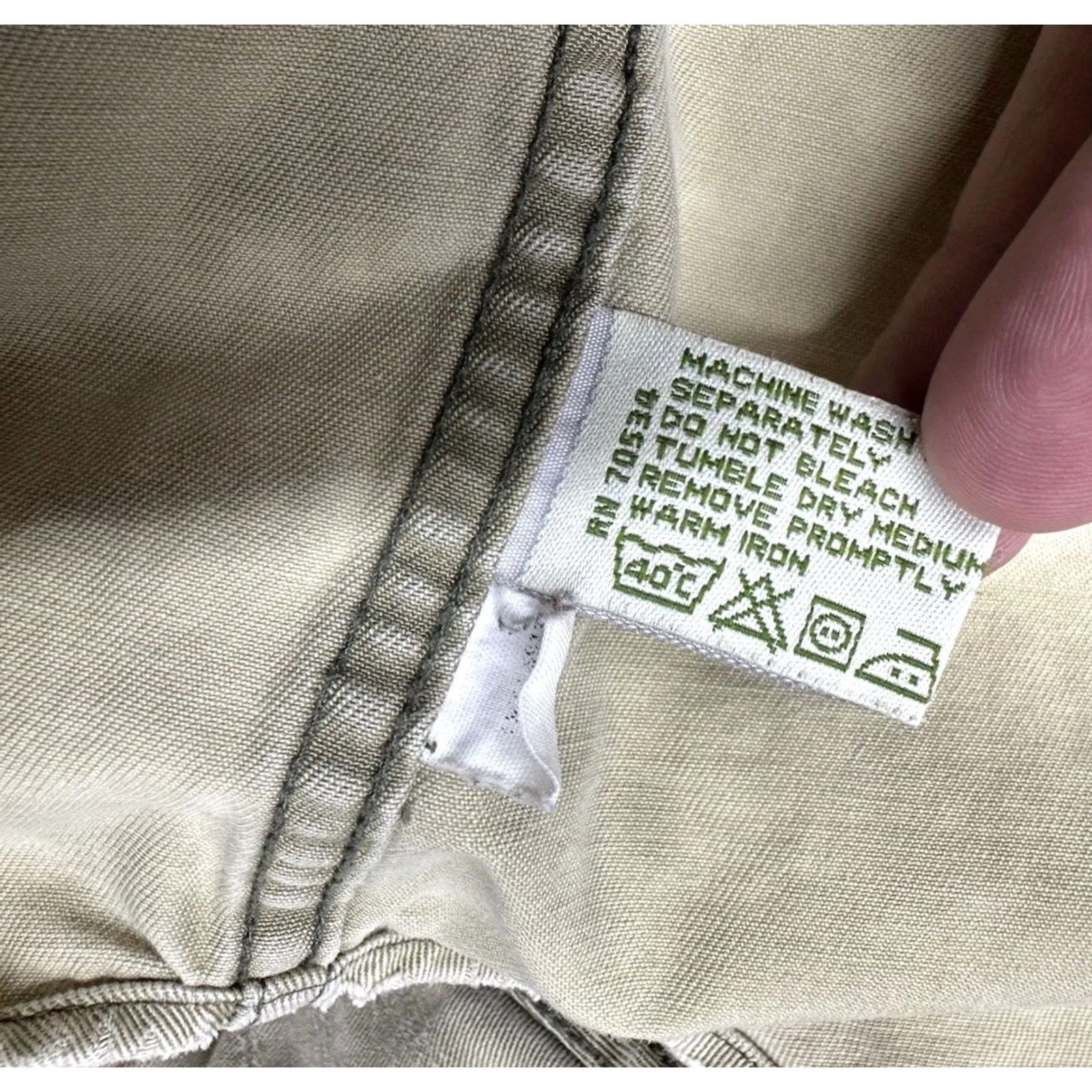 Orvis VINTAGE ORVIS Canvas Popover Shirt Medium Green Heavyweight Cotton Snap Front Destroyer Mens Size US L / EU 52-54 / 3 - 7 Thumbnail